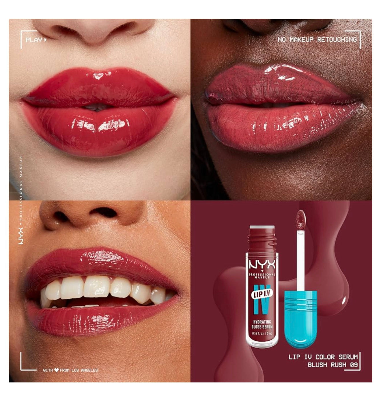 NYX PRO MAKEUP Lip IV Hydrating Glossy Lip Stain met 12H Hydrasie - Blush Rush (Pienk)