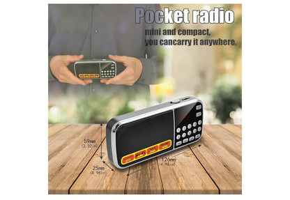 Klein Draagbare AM FM Radio's, Groot Kapasiteit Herlaaibare Battery-aangedrewe Radio, TF Kaart Mikro SD Kaart USB-gleuf MP3 Afspeel, Digitale Knoppies, Uitstekende Ontvangs en Klankgehalte