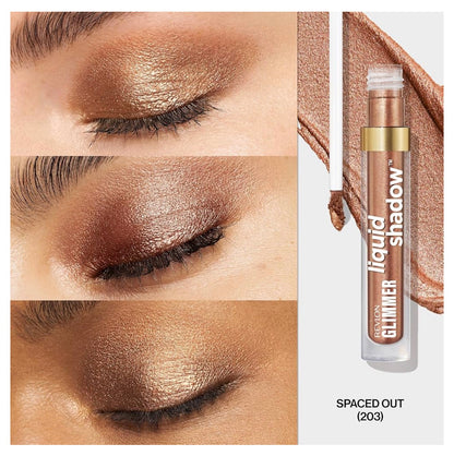 REVLON Glimmer Liquid Shadow, Smeer-bestande Glans Oogskadu Grimering, Langdurig, Hoë Pigment - (203 Spaced Out)
