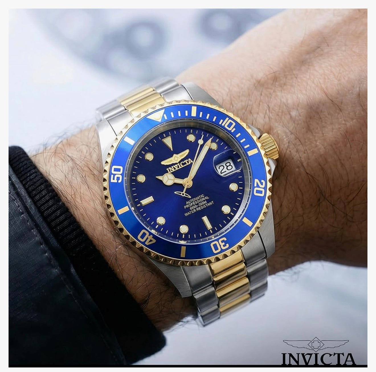 Invicta Mans Pro Diver-versameling Munt-Rand Outomatiese Vlekvrye Staalhorlosie