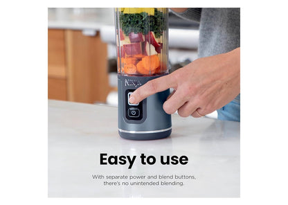 Ninja Blast Koordlose 532 ml Draagbare Blender Vir Skommels en Smoothies, BPA-vry, Lekvaste Deksel en Suigbek, USB-C Herlaaibaar, Skottelgoedwasser Veilig - (Metaalswart)