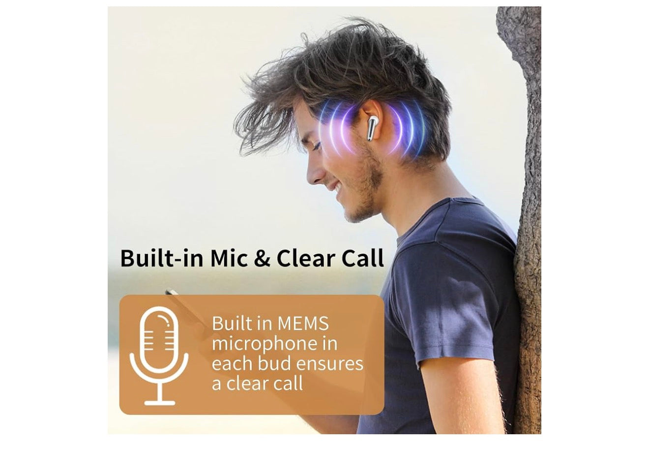 Monster AirLinks Draadlose Oorfone, Bluetooth 5.3 Oorfone HiFi Stereo, Draadlose Oorfone met HD Duidelike Oproep, 30H Speeltyd, Raakbeheer, Tipe-C Laai, IPX6 Waterdig
