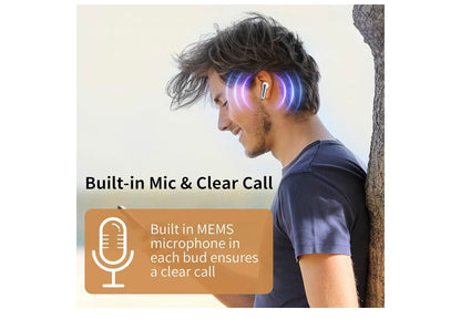 Monster AirLinks Draadlose Oorfone, Bluetooth 5.3 Oorfone HiFi Stereo, Draadlose Oorfone met HD Duidelike Oproep, 30H Speeltyd, Raakbeheer, Tipe-C Laai, IPX6 Waterdig