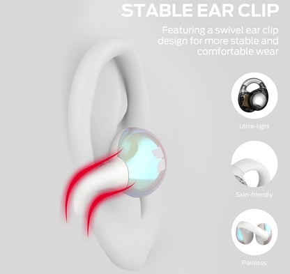Monster Open Ear Earbuds w/ HiFi Stereo, Clip-On ENC Clear Call, 21H Playtime, IPX6 Waterproof Sport Outdoor