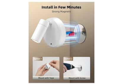 SpotLights Binne, 5500 mAh Herlaaibare Plant met Afstandsbeheer, Koordlose Mini Kuns Aksentlig met Tydhouer en Verdoofbaar, Opwaartse Lig (4Pakkie - Wit)