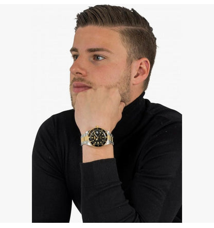 Invicta Mans Pro Diver-versameling Munt-Rand Outomatiese Twee Kleur Horlosie