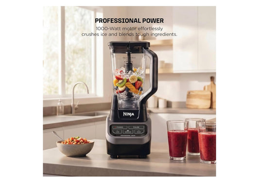 Ninja Professionele Versapper 1000W Krag, Totale Verpulverings-tegnologie, XL 2.1L-beker - (Swart & Grys)