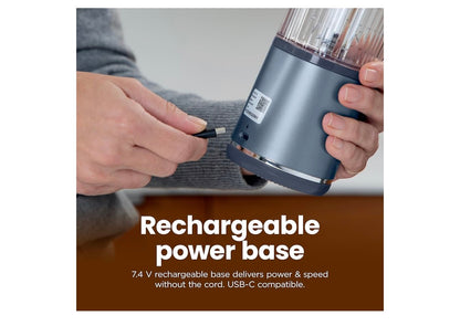 Ninja Blast Draagbare Blender Koordloos 530ml Houer Persoonlike Menger vir Skuddrankies en Smoothies BPA-vry Lekvrye Deksel en Suigbek USB-C Herlaaibaar Skottelgoedwasser Veilig - (Swart)
