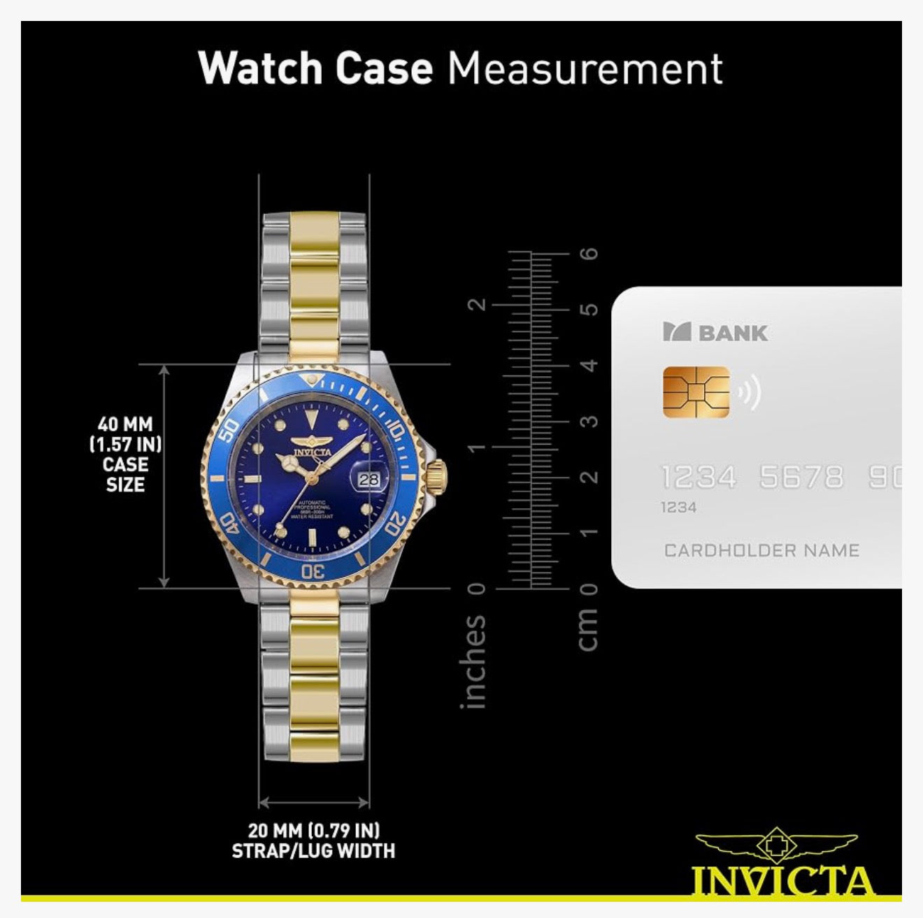 Invicta Mans Pro Diver-versameling Munt-Rand Outomatiese Vlekvrye Staalhorlosie