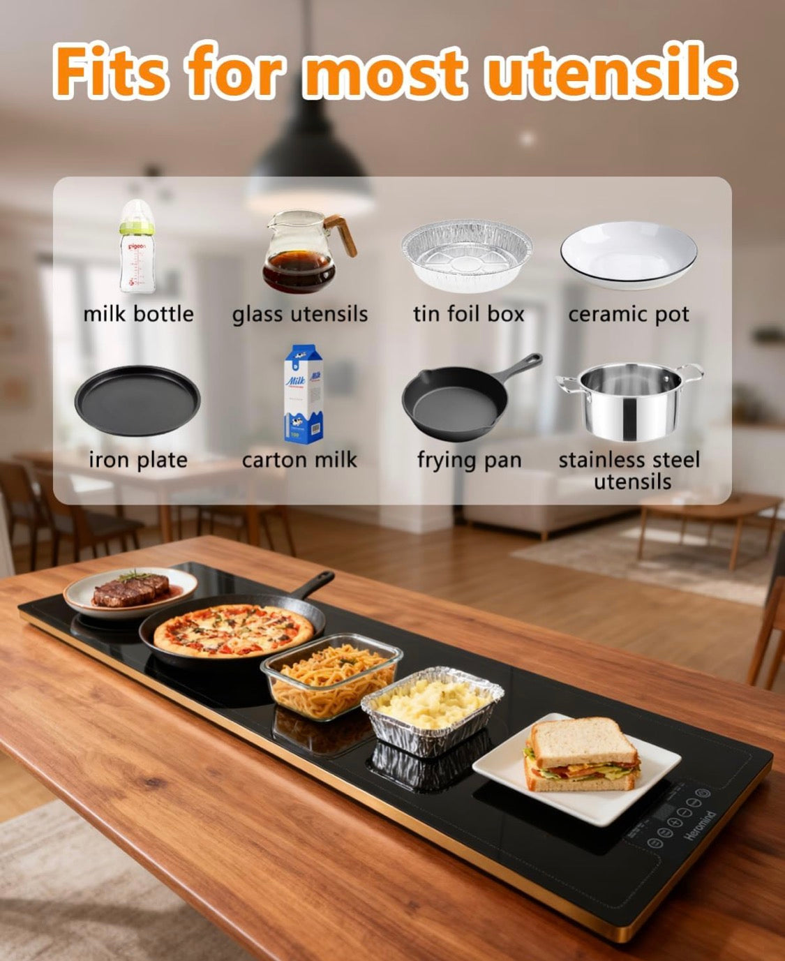 Electric Warming Tray 40 X 14” Extra Large Food Warming Mats w/ Temp-Settings - Full Surface Heating