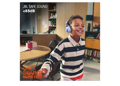 JBL Junior  On-Ear Kids Headphones Safe Sound 85dB, Parental Control w/ Customizable Volume Playtime, Easy monitoring, Built-in mic, 50-hour battery life (BLUE)