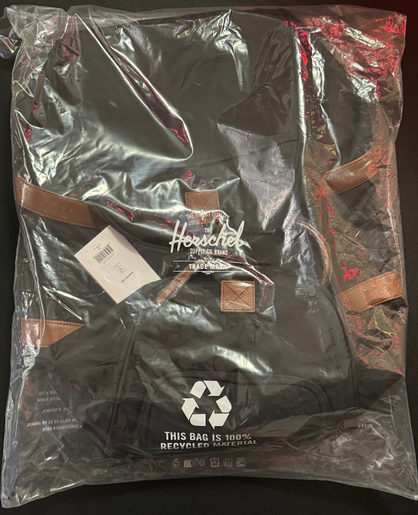 Herschel Supply Co. 3-Piece Travel Set: Backpack, Duffel Bag & Toiletry Kit - Black / Tan Straps NEW