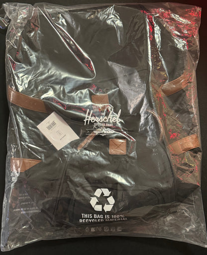 Herschel Supply Co. 3-Piece Travel Set: Backpack, Duffel Bag & Toiletry Kit - Black / Tan Straps NEW