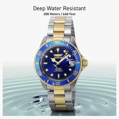 Invicta Mans Pro Diver-versameling Munt-Rand Outomatiese Vlekvrye Staalhorlosie