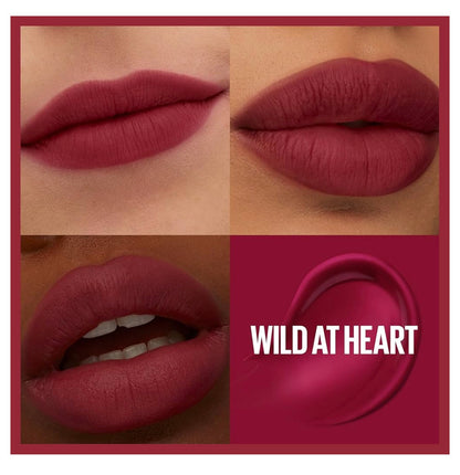 MAYBELLINE Super Stay Teddy Lip Tint, Langdurige Mat Lipstiffie Vir Tot 12 UUR Drag - (Wild At Heart) 1 st.