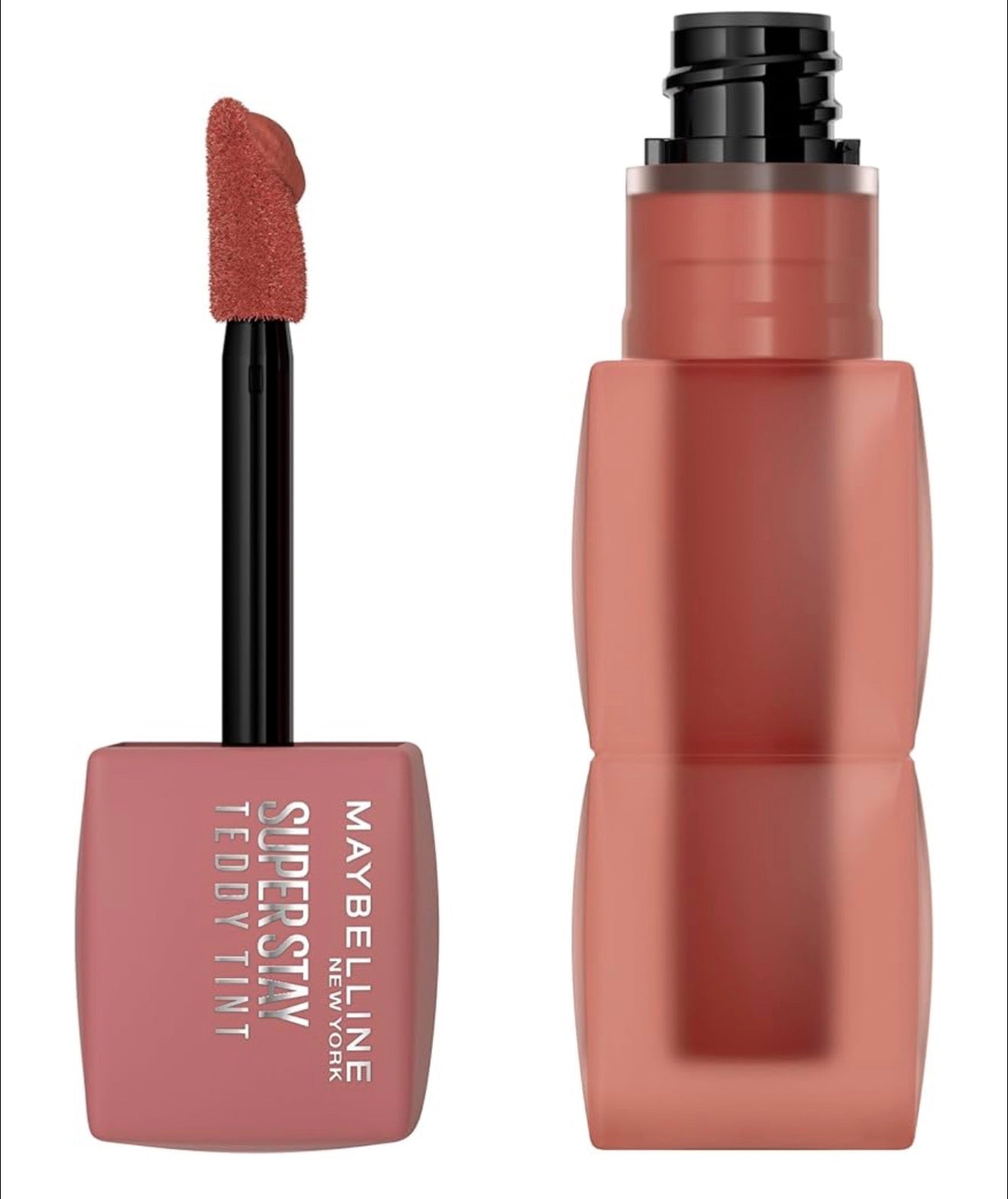 MAYBELLINE Super Stay Teddy Lip Tint, Langblywende Mat Lipstiffie vir Tot 12 UUR Dra – (Kitten Heel) 1 stuks