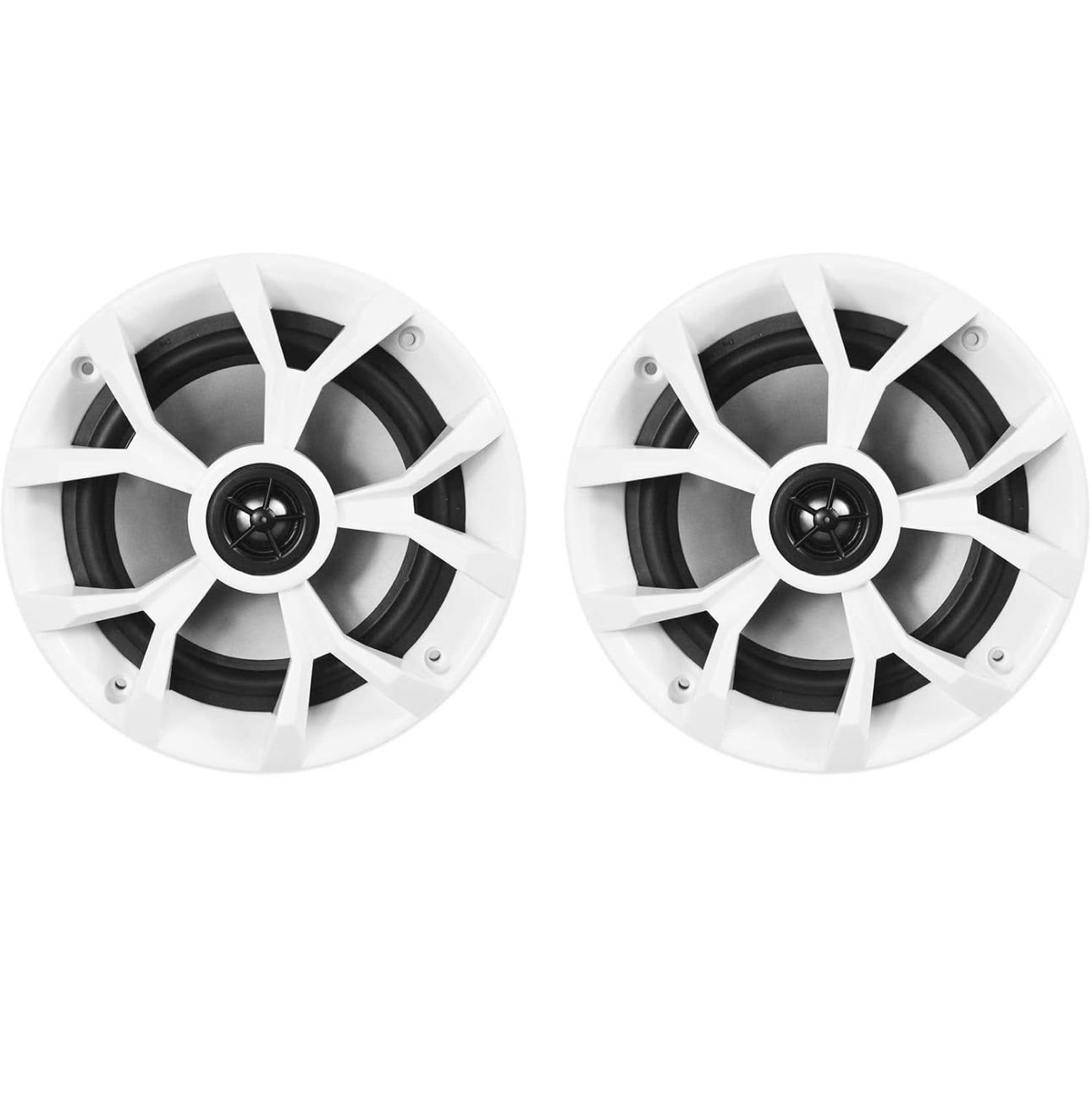 Marine Boat Speakers 6.5" 700W, 4 Ohm - LED Lights - Black/White Grilles, Waterproof, Perfect for Boats and ATVs - PAIR