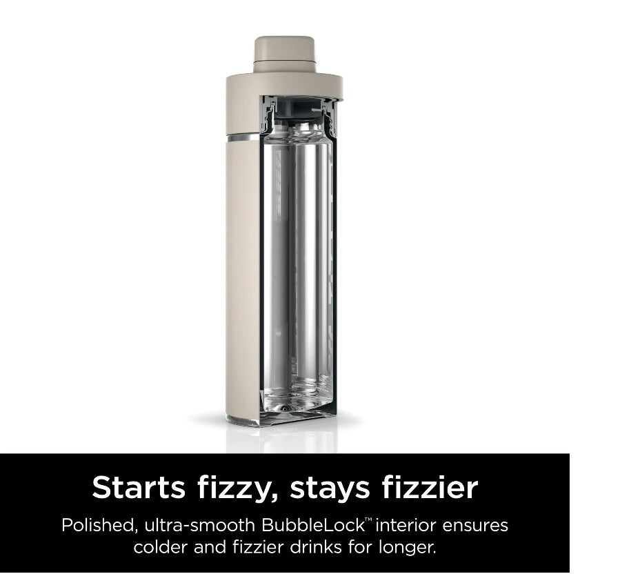 Ninja Travel Water Bottle (24 oz) Stainless Steel Tumbler for Carbonated Drinks (Stone)