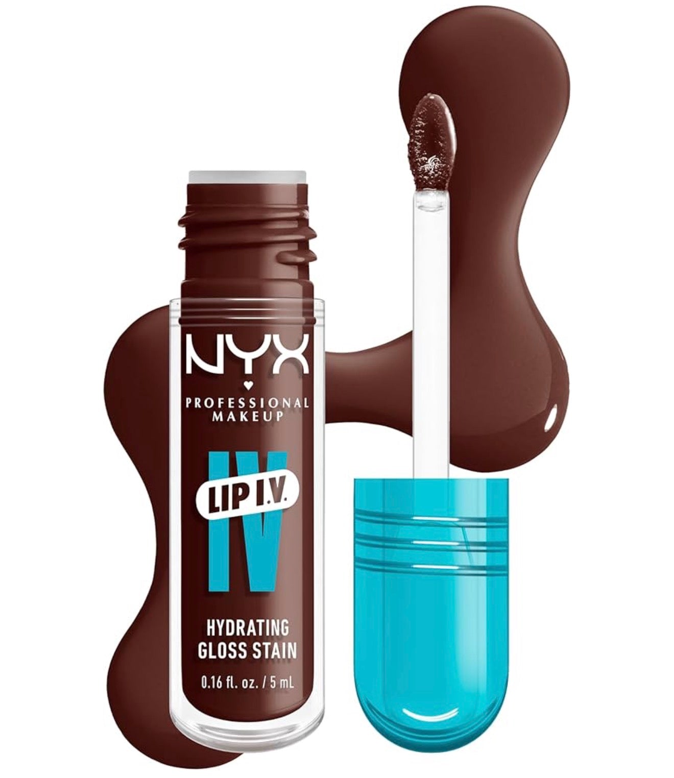 NYX PRO MAKEUP Lip IV Hydrating Glossy Lip Stain, Langdurig, Getint, Veganistiese Formule met 12 UUR Hidrasie - Mocha Me Wet