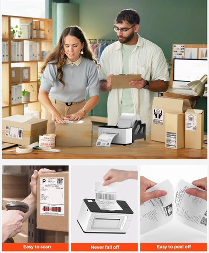 Termiese Versendetikette, 4x6” vir Termiese Drukker, 220 Velle - (1 Rol)