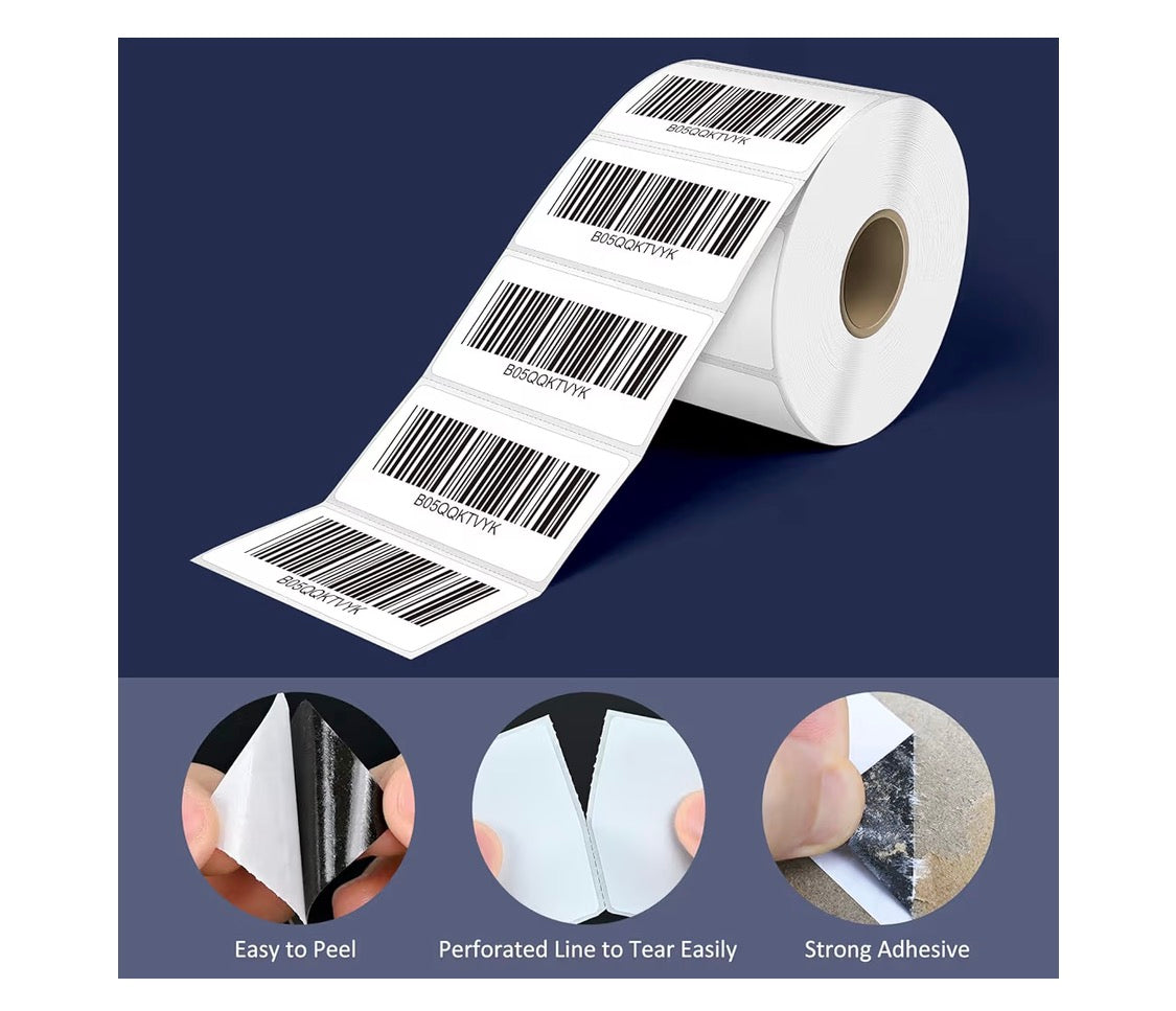2.25x1.25" Direkte Termiese Etikette, Permanente Kleefmiddel Barcode Adresetiket - (1000 Stukke) 1 Rol