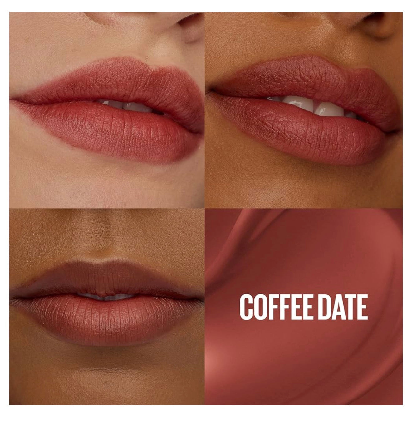 MAYBELLINE Super Stay Teddy Lip Tint, Langblywende Mat Lipstiffie vir Tot 12 Uur Dra - (Koffiedate) 1 st