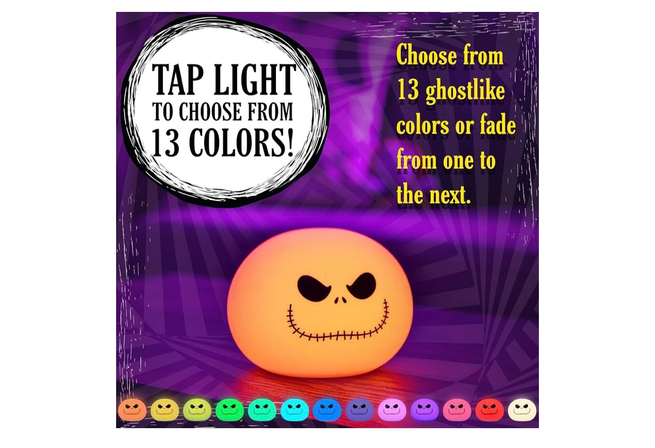 Jack Skellington Drukkbare Kleurveranderende Naglig vir Kinders en Volwassenes, USB-/Battery-aangedrewe Dimmerlamp