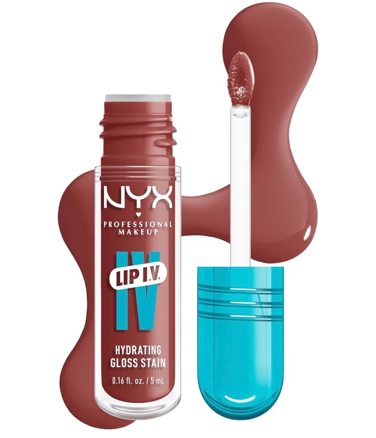 NYX PRO MAKEUP Lip IV Hydrating Glossy Lip Stain, Langdurig, Getint, Veganistiese Formule met 12 UUR Hidrasie - Hydra Honey