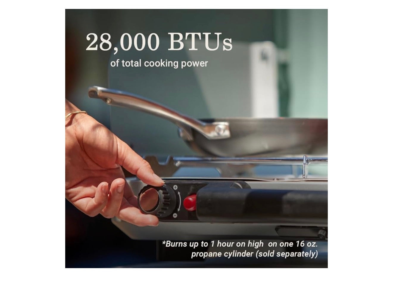 Coleman 3-Brand Kampeerstoof, Draagbare Kookplaat met 28,000 BTU's, Vuurhoutlose Aansteking en Dubbele Windskerms, Ideaal vir Buitebraai, Kampering, Agterklepbyeenkomste, Braai en Meer