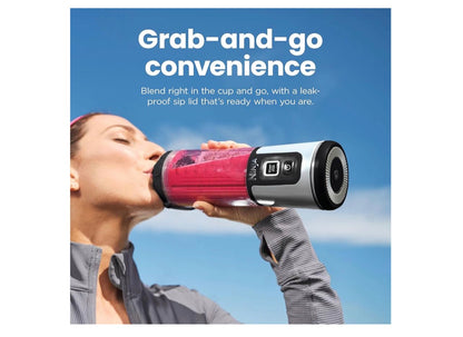 Ninja Blast Koordlose 18oz. Draagbare Versapper vir Skommelinge en Smoothies, BPA-vry, Lekvaste Deksel en Suigbek, USB-C Herlaaibaar, Skottelgoedwasser Veilig - (Denim Blou)