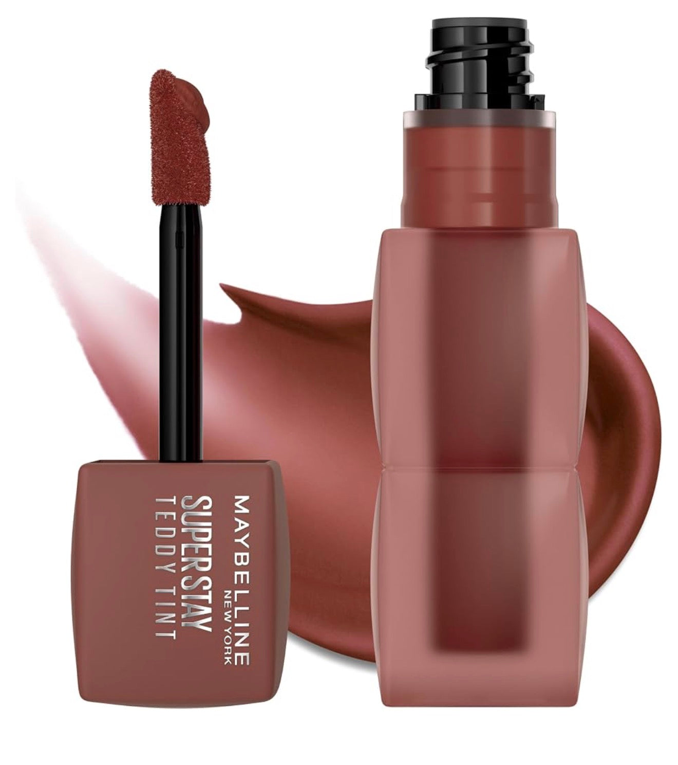 MAYBELLINE Super Stay Teddy Lip Tint, Langblywende Mat Lipstiffie Vir Tot 12 UUR Drag - (Mascara Tear) 1st