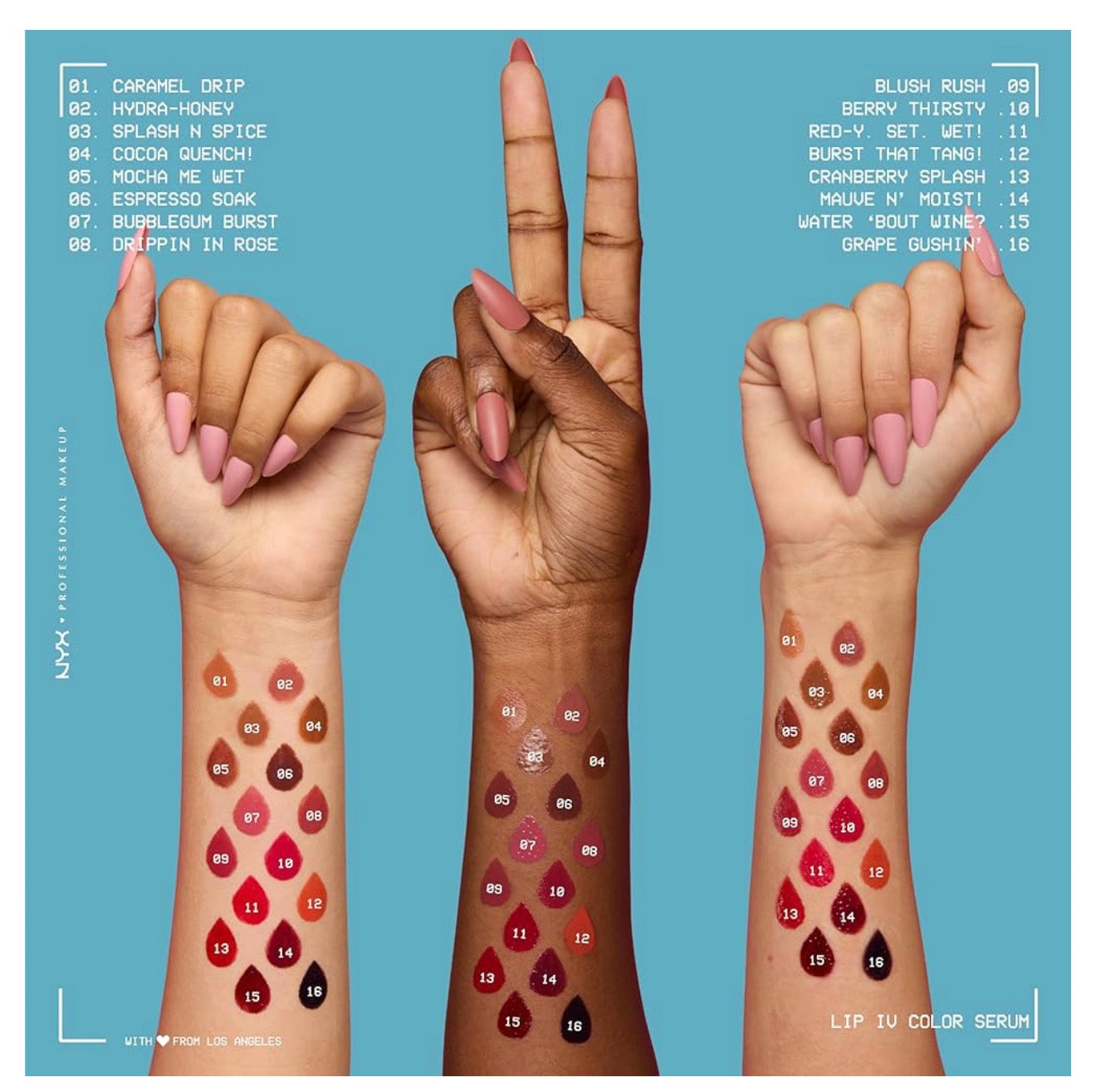 NYX PRO MAKEUP Lip IV Hydraterende Glans Lip Stain met 12H Hidrasie – Water Bout Wine (Rooi)