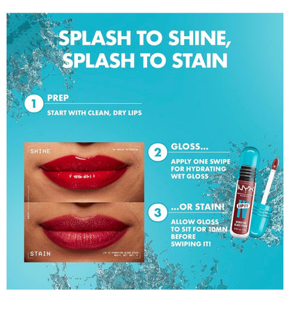 NYX PRO MAKEUP Lip IV Hydrating Glossy Lip Stain met 12 UUR Hidrasie - Mauve N Moist (Pers)