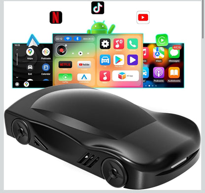 Nuwe Draadlose Carplay- en Android Auto-adapter met Netflix YouTube TikTok, CarPlay Draadlose Adapter vir Motors met OEM Bedrade CarPlay