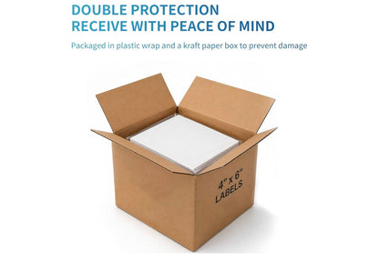 Waaiergevoude 4 x 6" Direkte Termiese Etikette Wit Geperforeerde Versendingsetikette, 500 stuks - 1 Stapel