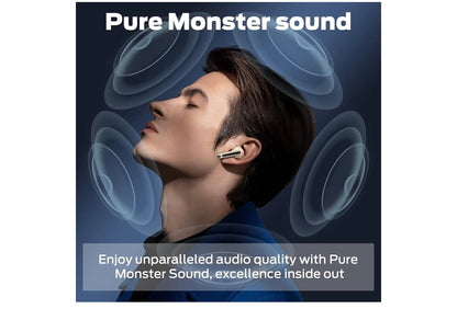 Monster AirLinks Draadlose Oorfone, Bluetooth 5.3 Hi-Fi Stereo Klank, Tipe-C Vinnige Laai, Raakbeheer, IPX6 Waterdigte in-Oor Oorfone, 30 Ure Speeltyd