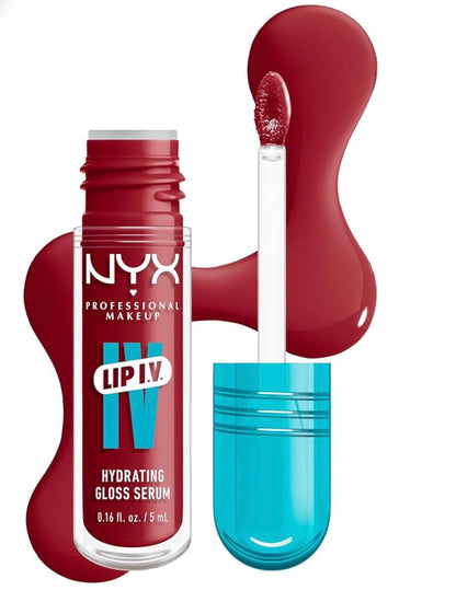 NYX PRO MAKEUP Lip IV Hydrating Glossy Lip Stain met 12H Hidrasie – Berry Thirsty (Rooi)