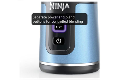 Ninja Blast Koordlose 18oz. Draagbare Blender Vir Skud- en Smoothies, BPA-vry, Lekvrye Deksel en Slurpmondstuk, USB-C Herlaaibaar, Skottelgoedwasser Veilig - (Metaalblou)