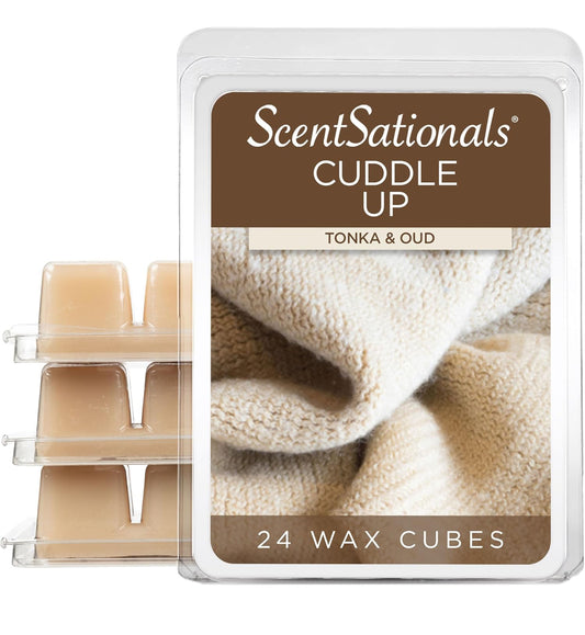 Scentsationals Wax Melts, Wax Cubes Strong Scent - Cuddle Up - Long Lasting Scented for Warmer - 4Pk