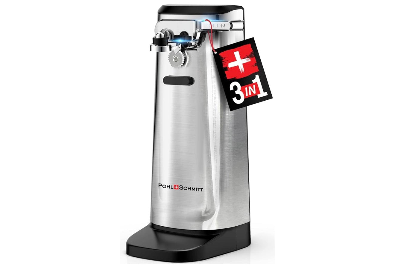 POHL SCHMITT Elektriese Blikoopmaker met Messlyper en Botteloopmaker - (Vlekvrye Staal)