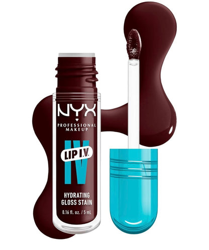 NYX PRO MAKEUP Lip IV Hydraterende Glans Lip Stain met 12H Hidrasie – Water Bout Wine (Rooi)