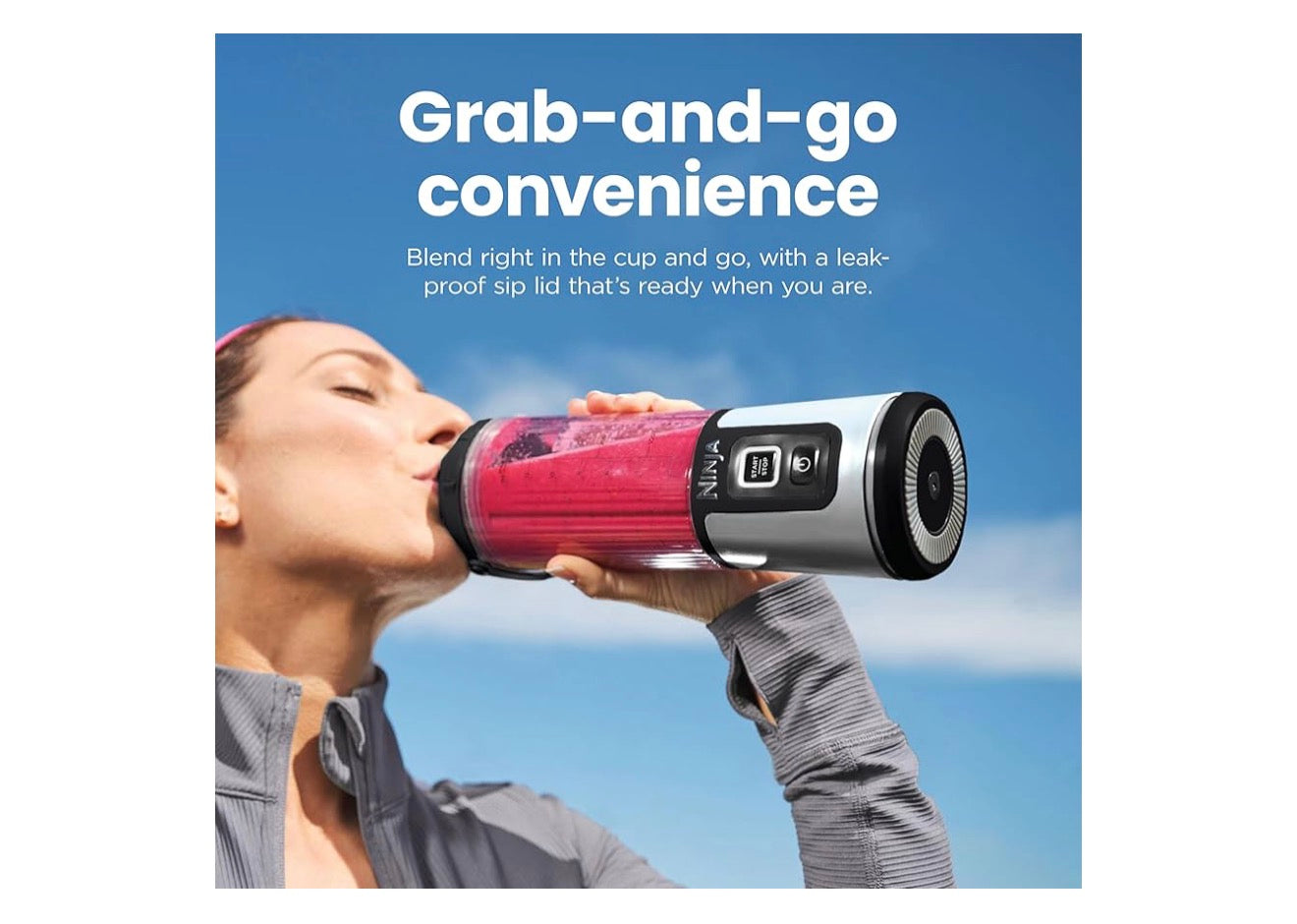 Ninja Blast Koordlose 530ml Draagbare Blender vir Skommelinge en Smoothies, BPA-vry, Lekvrye Deksel en Drinktuit, USB-C Herlaaibaar, Skottelgoedwasser Veilig - (Woudgroen)