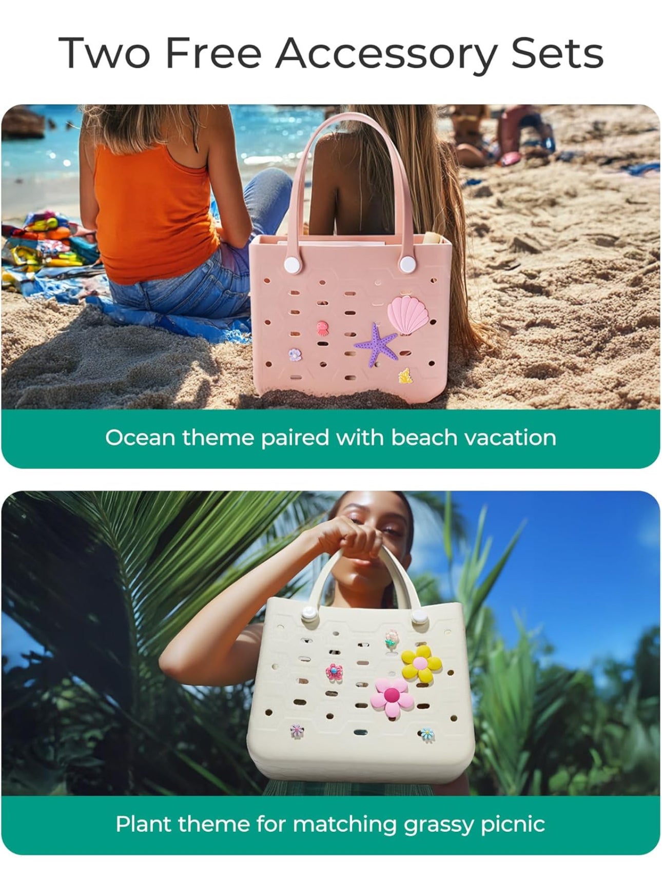 Bag Essential, Water-resistant Rubber Tote Bag, Sand-proof, Vacation -Beach Essential
