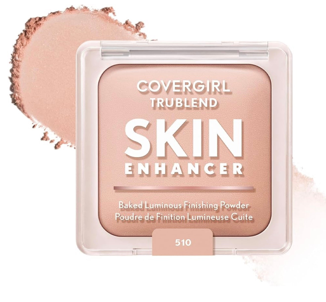 COVERGIRL TruBlend Skin Enhancer Baked Luminous Finishing Face Powder, with Hyaluronic Acid and White Rose Extract, Sheer & Buildable - 510 Snickerdoodle