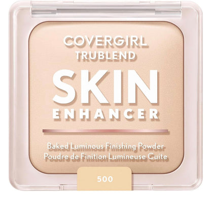 COVERGIRL TruBlend Skin Enhancer Baked Luminous Finishing Face Powder, with Hyaluronic Acid and White Rose Extract, Sheer & Buildable - 500 Sugar Cookie