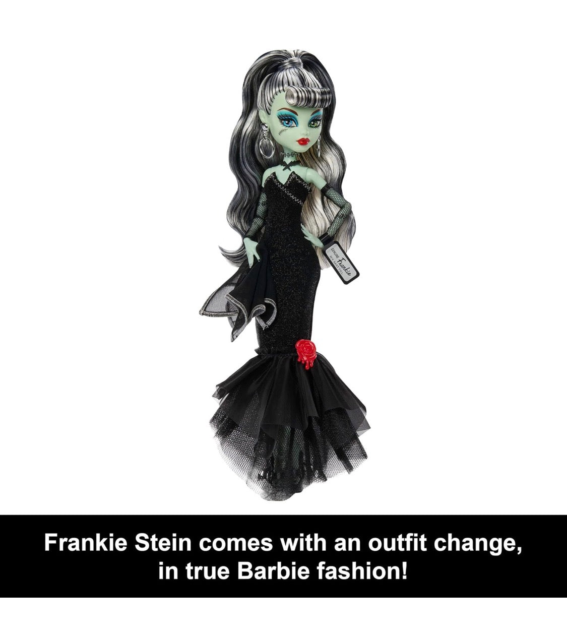 Monster High x Barbie Frankie Stein Doll with Original Barbie-Inspired Swimsuit