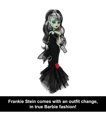 Monster High x Barbie Frankie Stein Doll with Original Barbie-Inspired Swimsuit