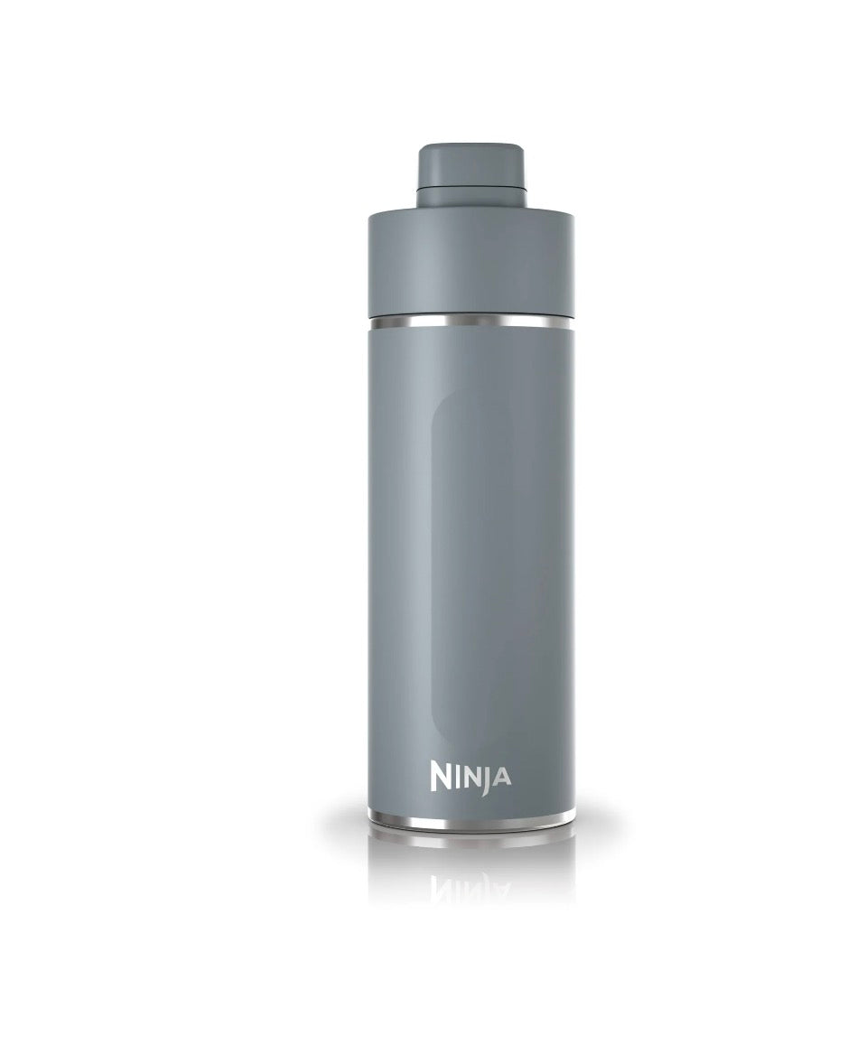 Ninja Travel Water Bottle (24 oz) Stainless Steel Tumbler for Carbonated Drinks (Gray)