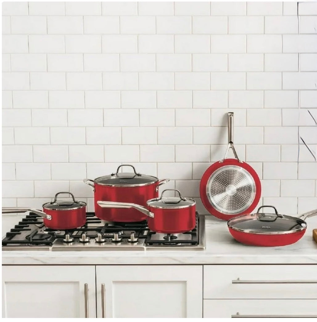 Ninja Foodi NeverStick Essential Aluminum Cookware Sets - (Red Vivid)
