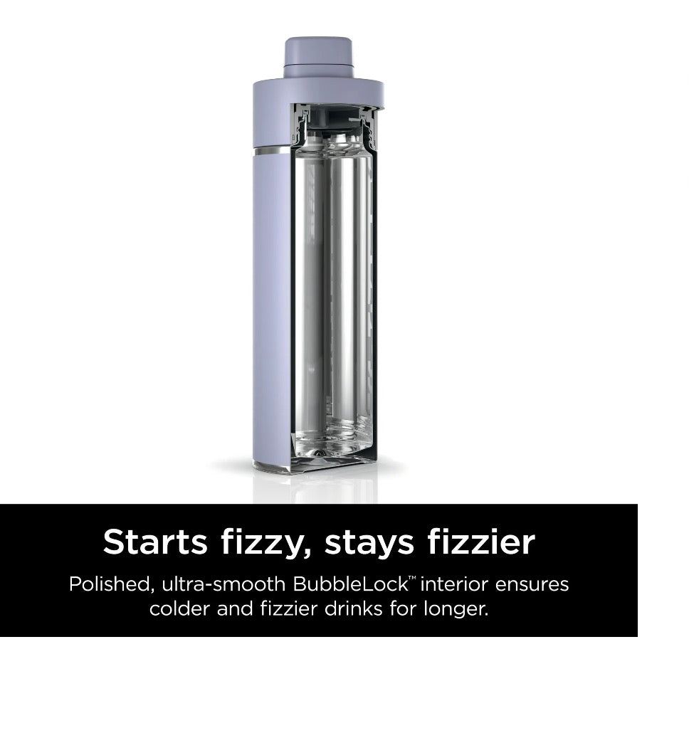 Ninja Travel Water Bottle (24 0z) Stainless Steel Tumbler for Carbonated Drinks (Purple)